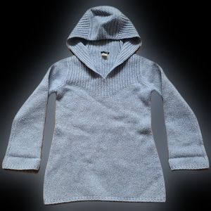 JCrew Womens Wool Pullover Hoodie in Ice Blue Petite Small